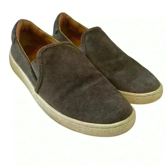 UGG Slip On Sneakers Casual Suede Charcoal Gray pre-owned sz 7.5 great c… - Picture 1 of 11